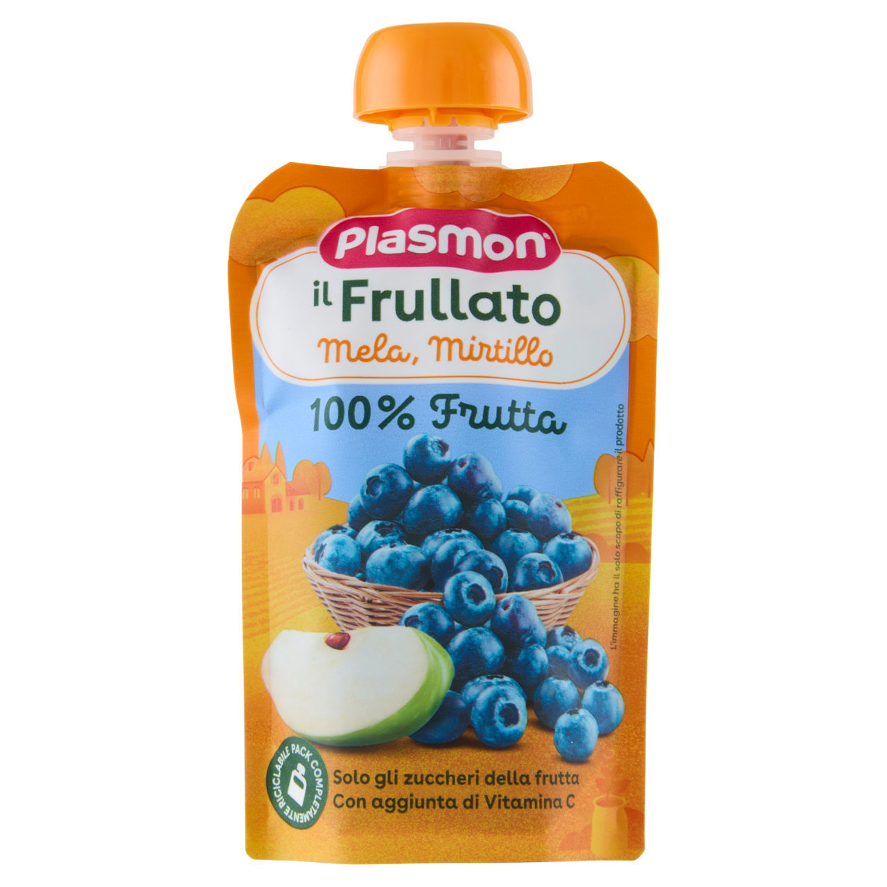 100% Frutta Plasmon mela e mirtillo 100 g