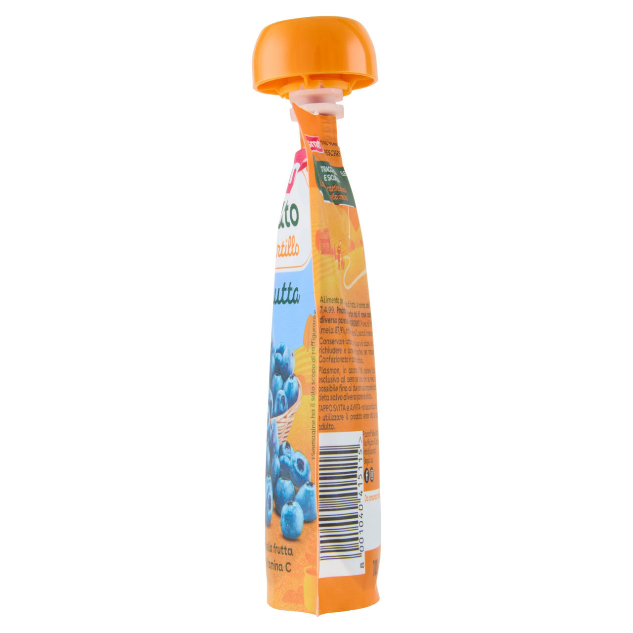 100% Frutta Plasmon mela e mirtillo 100 g