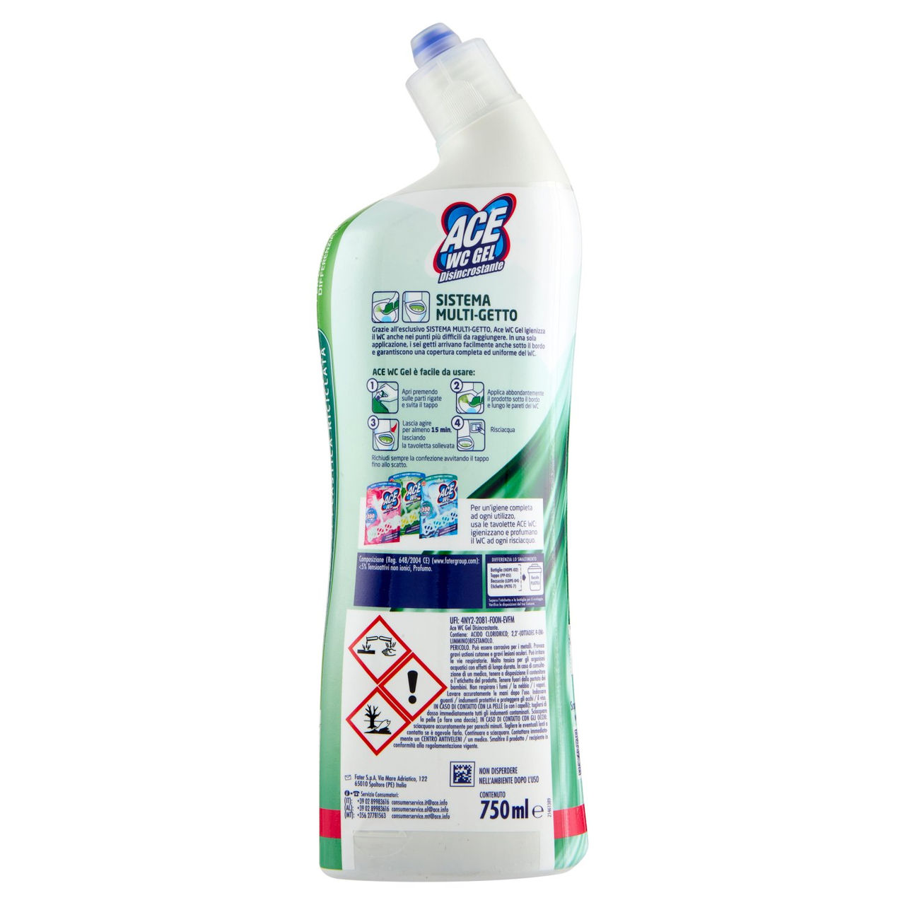 Ace Wc Gel Disincrostante Multi-Getto 750 ml