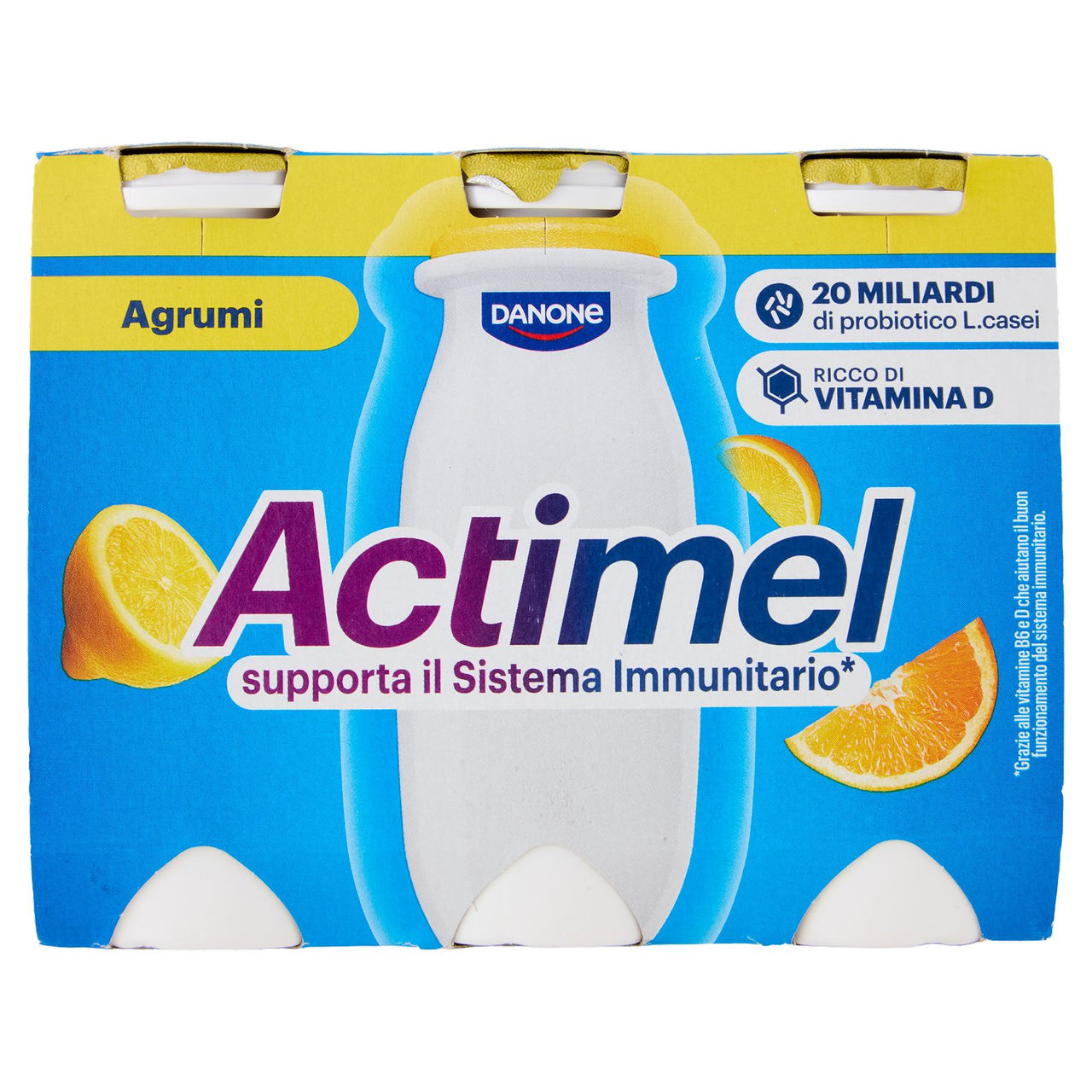 ACTIMEL, Yogurt da Bere con Vit B6 e D per il Sistema Immunitario, gusto Agrumi, 6X100g