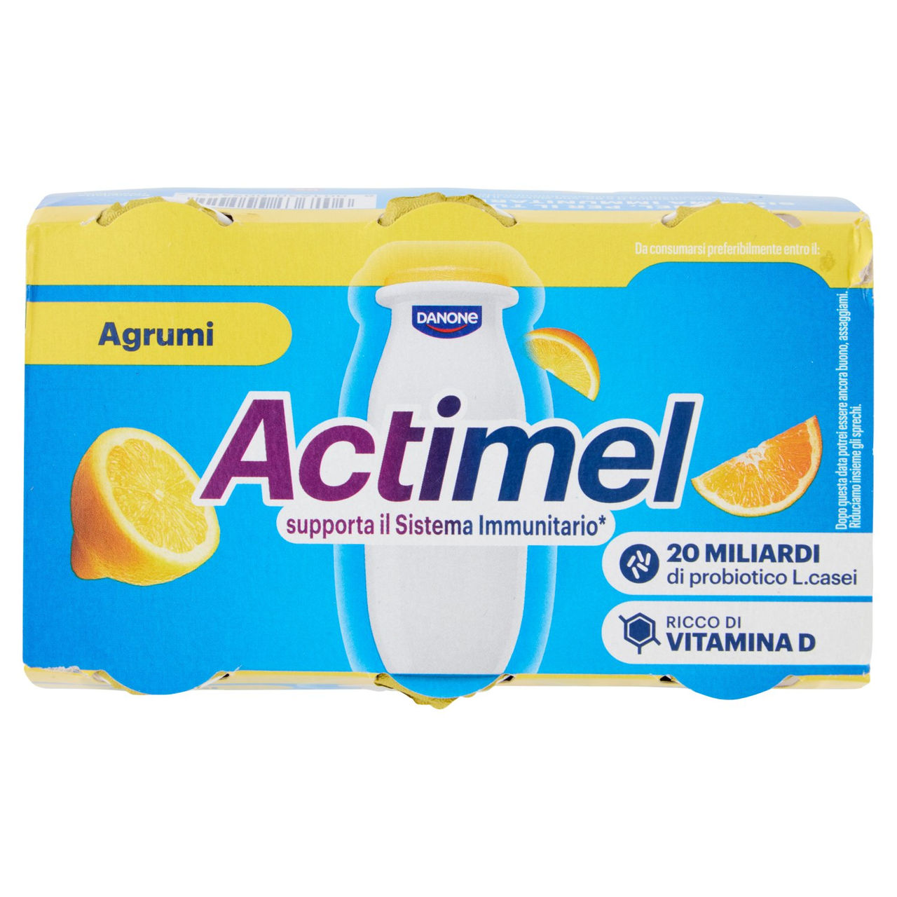 ACTIMEL, Yogurt da Bere con Vit B6 e D per il Sistema Immunitario, gusto Agrumi, 6X100g