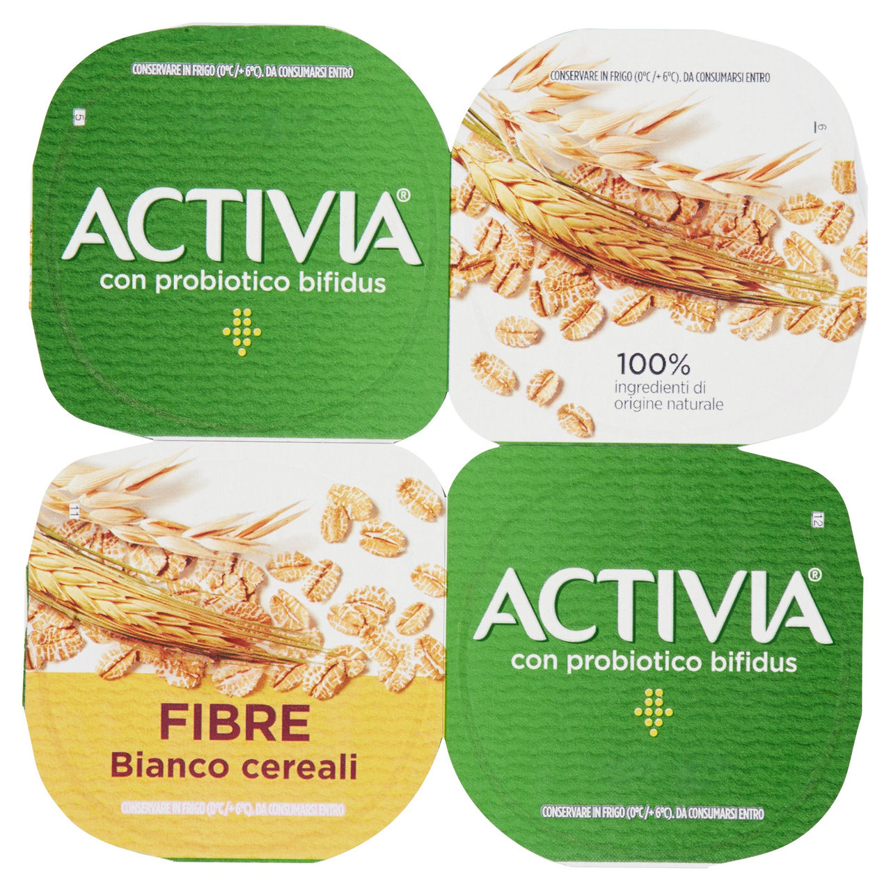 Activia Fibre Bianco cereali 4 x 125 g