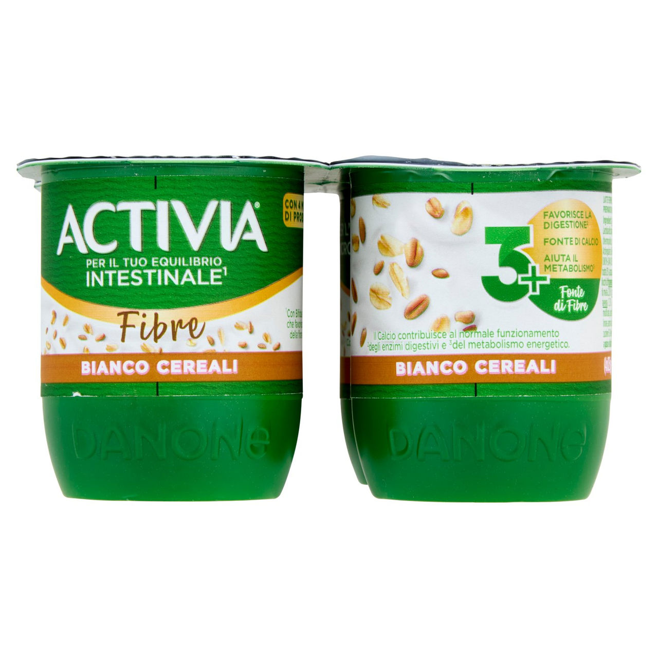 ACTIVIA Fibre, Yogurt con Probiotico Bifidus, Bianco Cereali, 4x125g