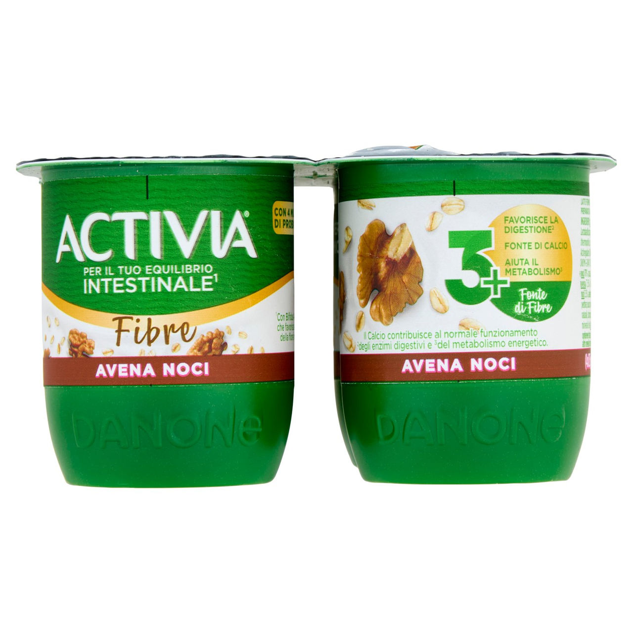 ACTIVIA Fibre Yogurt con Probiotico Bifidus, gusto Avena e Noci, 4x125g