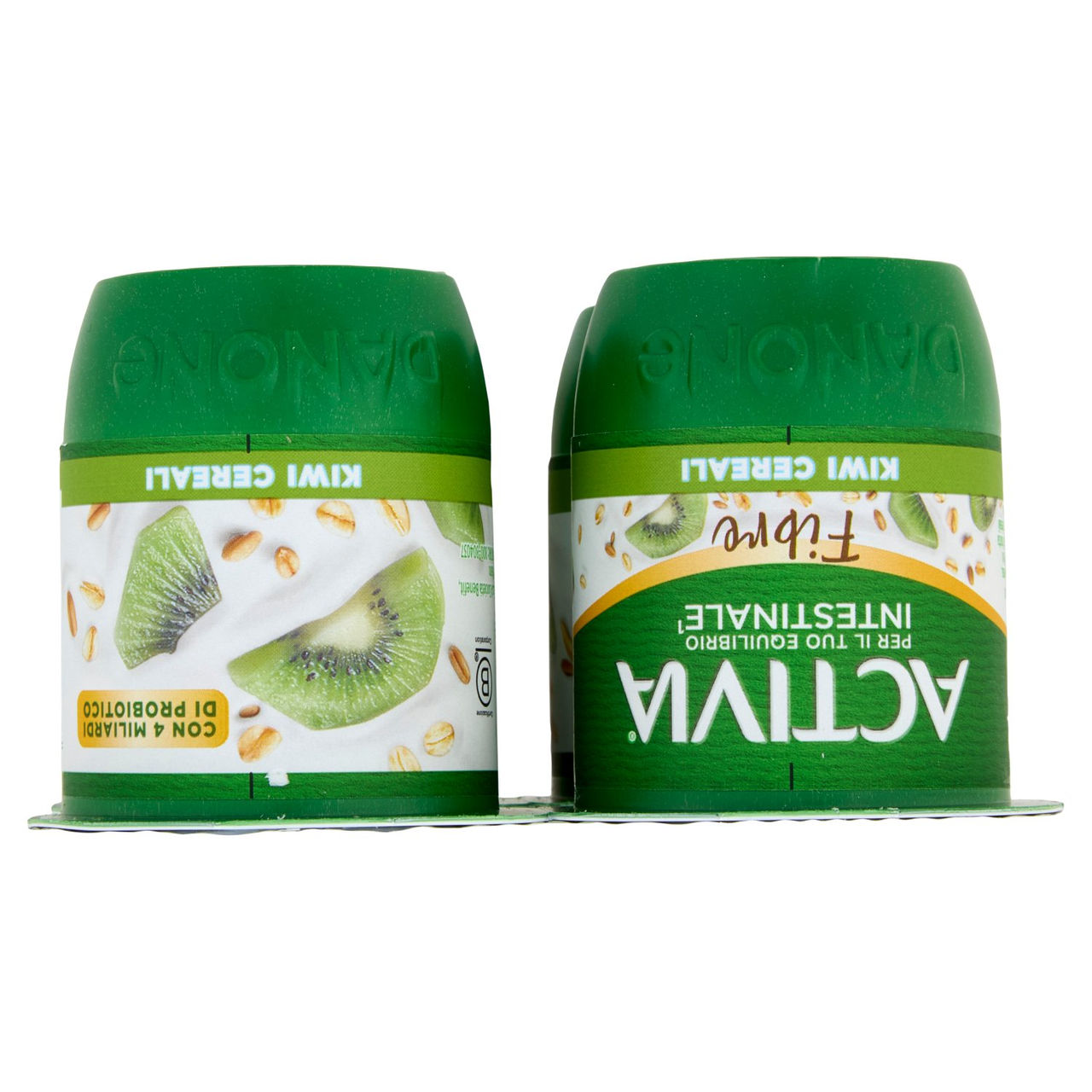ACTIVIA Fibre Yogurt con Probiotico Bifidus, gusto Kiwi e Cereali, 4x125g