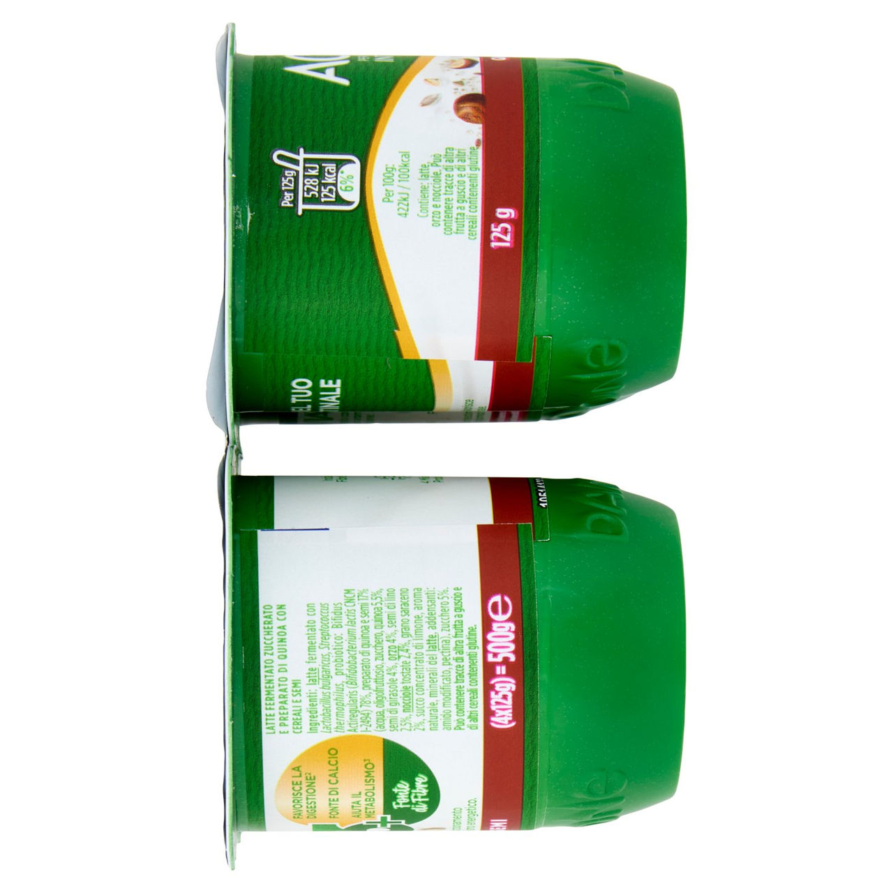 ACTIVIA Fibre Yogurt con Probiotico Bifidus, gusto Quinoa e Semi, 4x125g