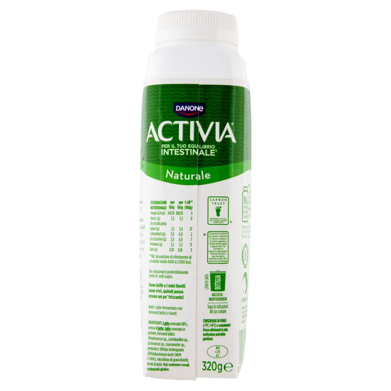 ACTIVIA Kéfir da bere, Bianco con Autentici Lieviti e Probiotico Bifidus, SenzaZuccheriAggiunti,320g