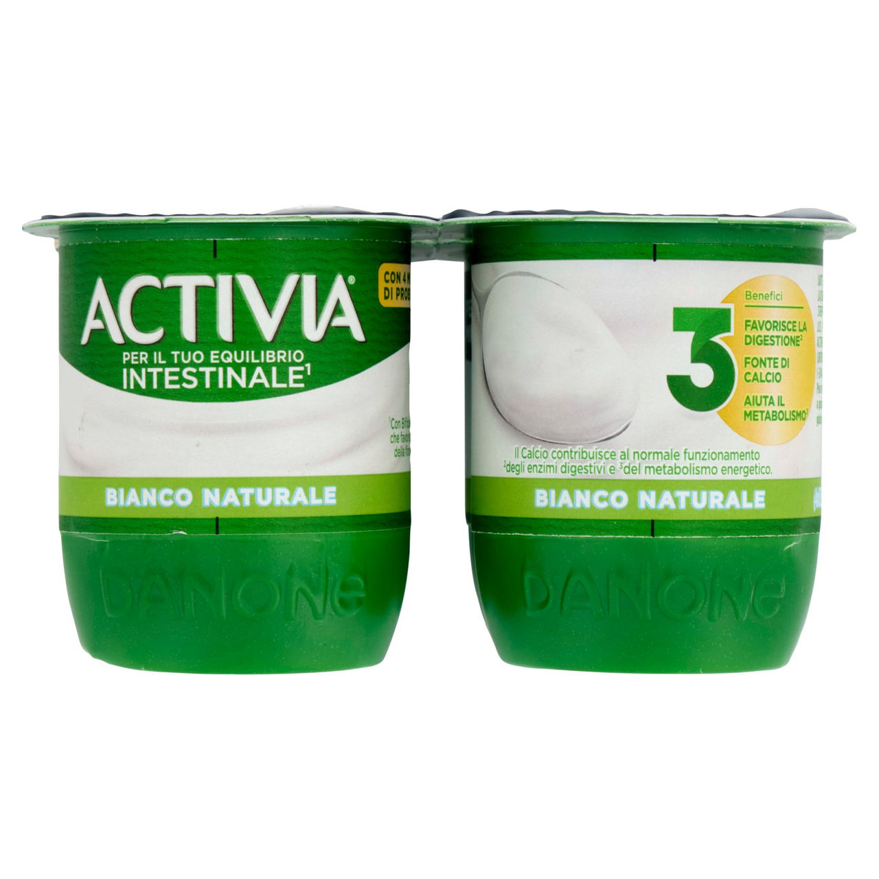 ACTIVIA Yogurt Bianco Naturale con Probiotico Bifidus, 4x125g