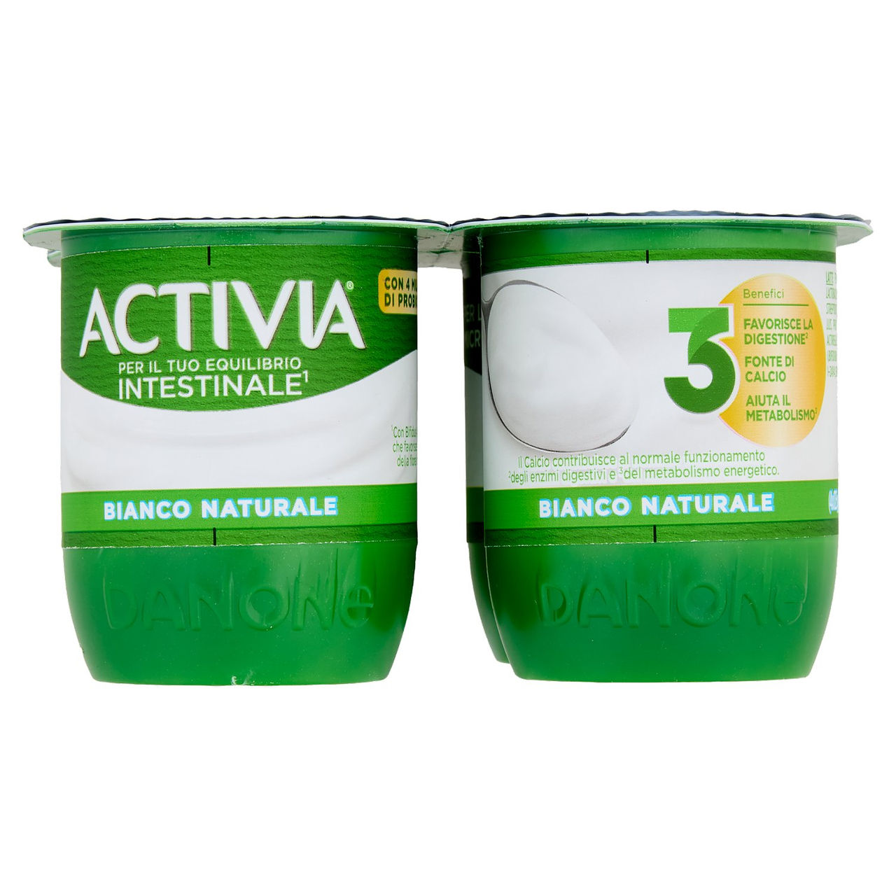 ACTIVIA Yogurt con Probiotico Bifidus, 0% Zuccheri Aggiunti, Bianco Naturale 4x125g