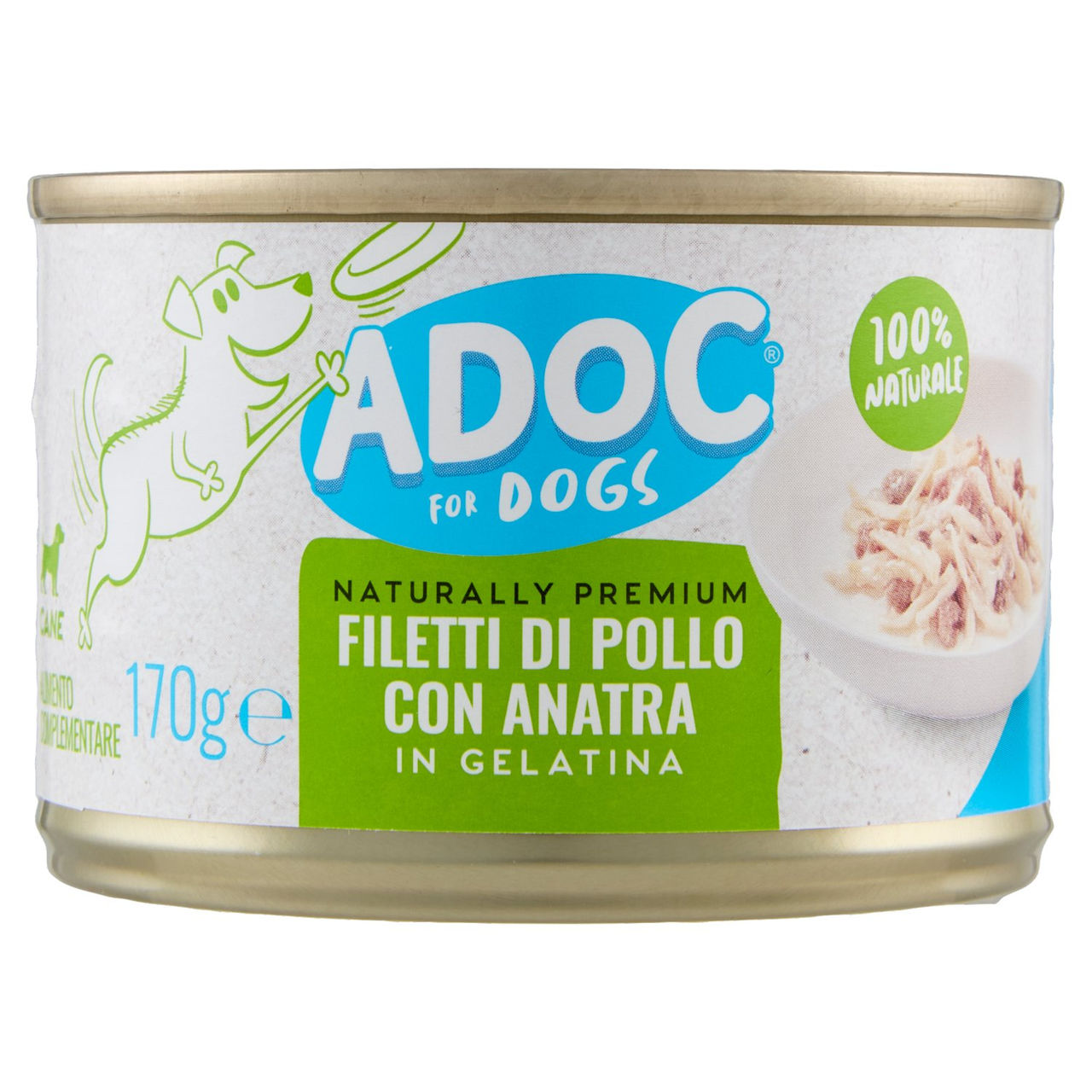 ADoC For Dogs Naturally Premium Filetti di Pollo con Anatra in Gelatina 170 g