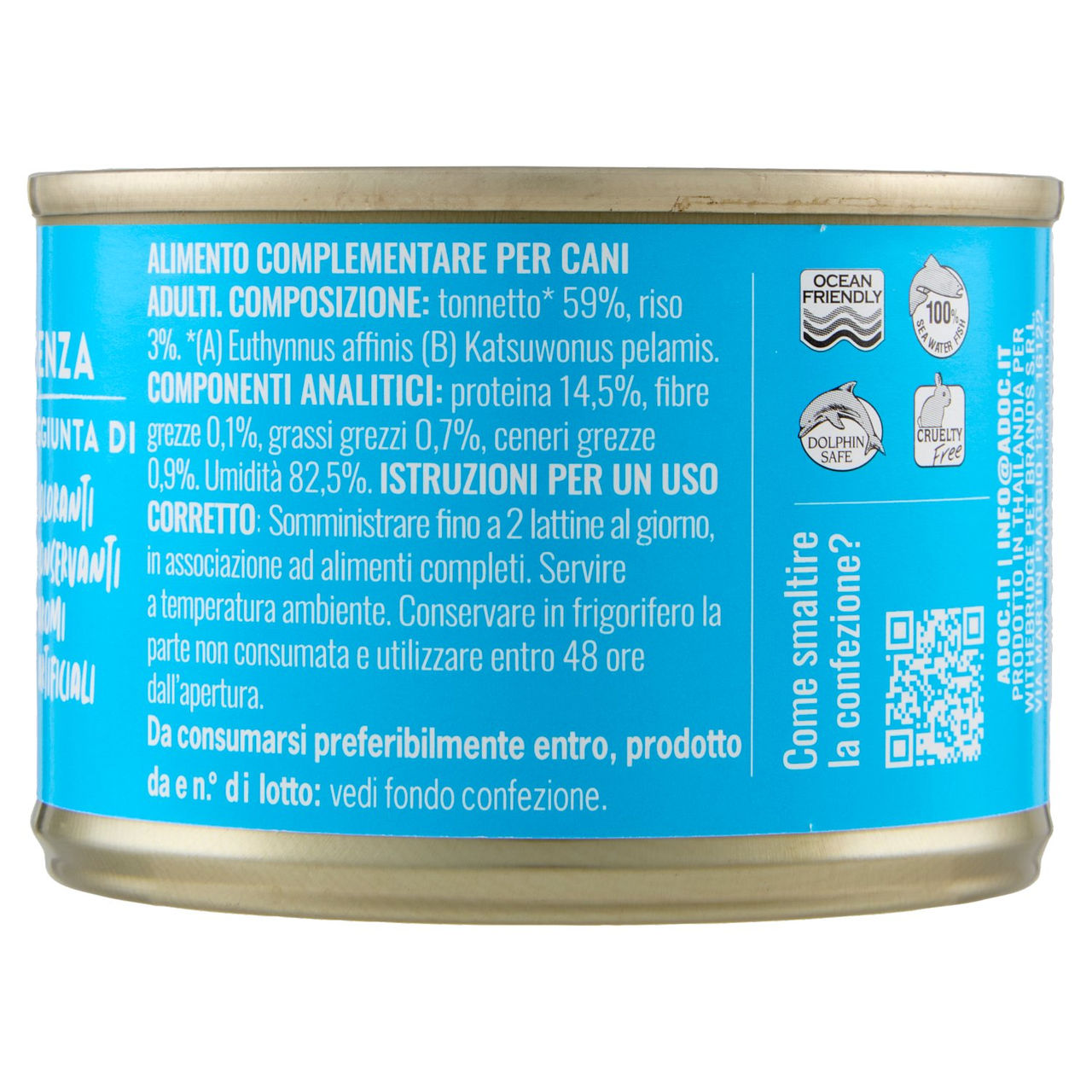 ADoC For Dogs Naturally Premium Trancetti di Tonnetto in Gelatina 170 g