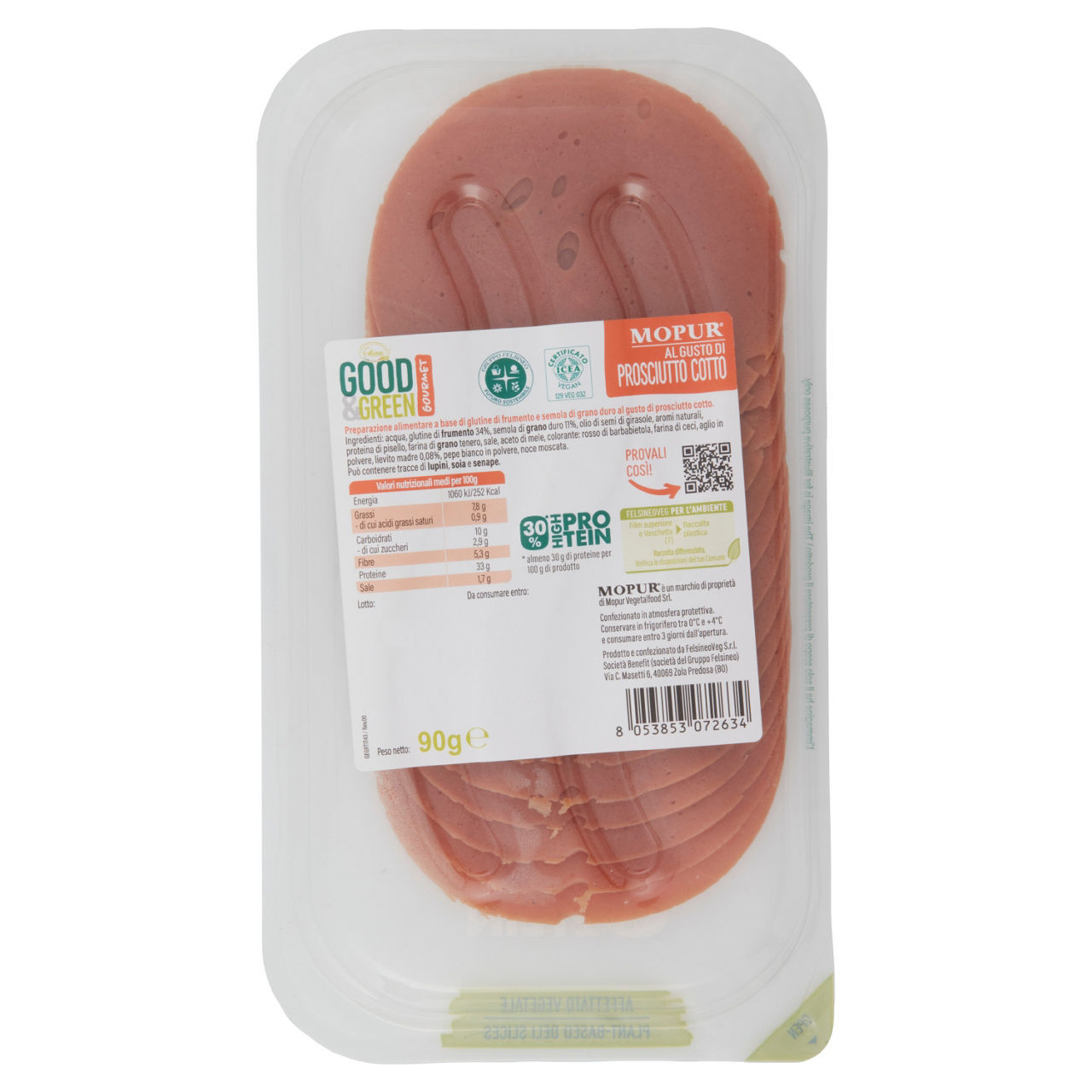 Affettato Vegetale Good & Green Felsineo al prosciutto cotto 90 g