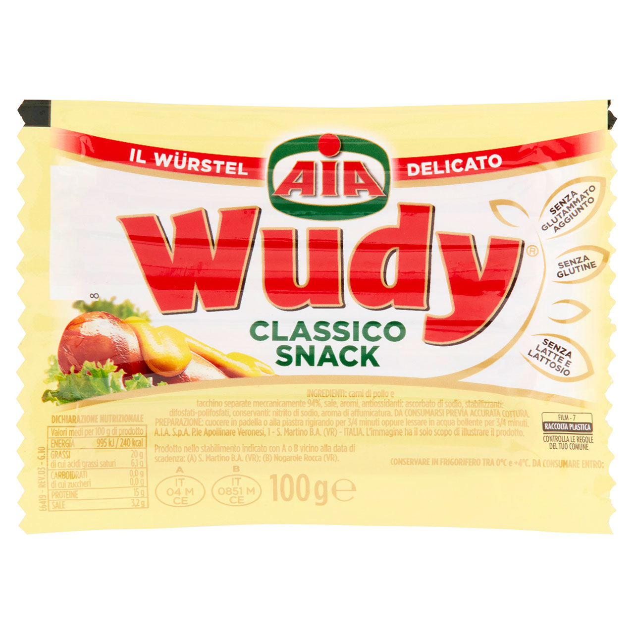Aia Wudy Classico Snack 100 g in vendita online