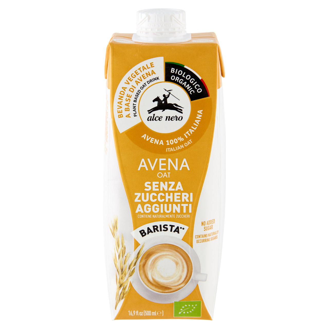 alce nero Bevanda Vegetale a Base di Avena Senza Zuccheri Aggiunti Barista** 500 ml