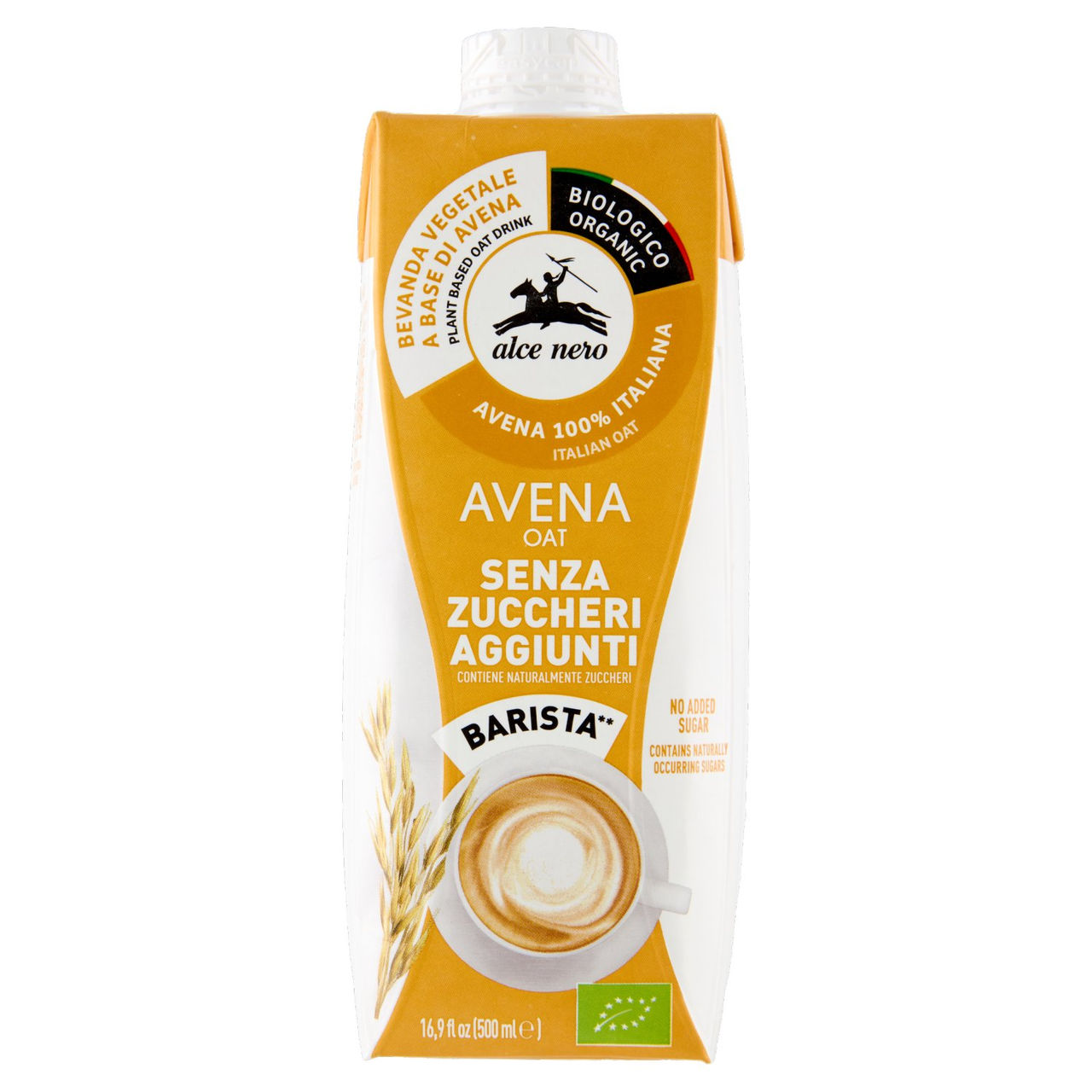 alce nero Bevanda Vegetale a Base di Avena Senza Zuccheri Aggiunti Barista** 500 ml