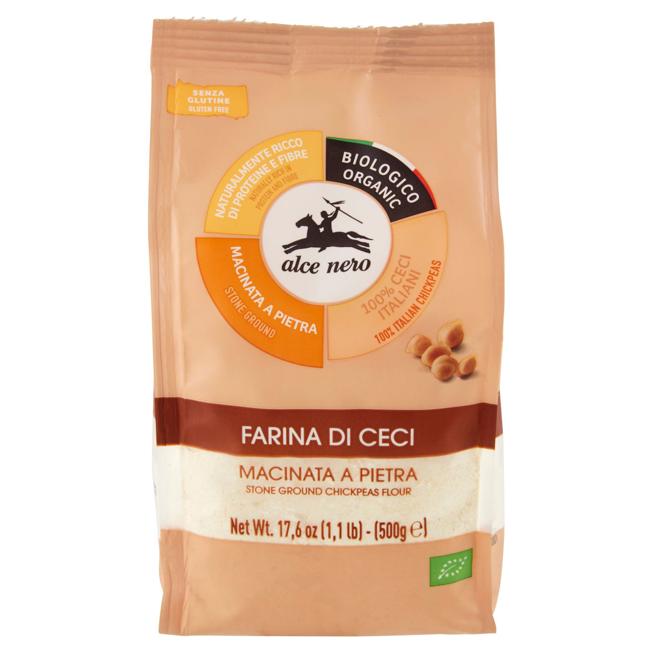 alce nero Farina di Ceci Macinata a Pietra 500 g