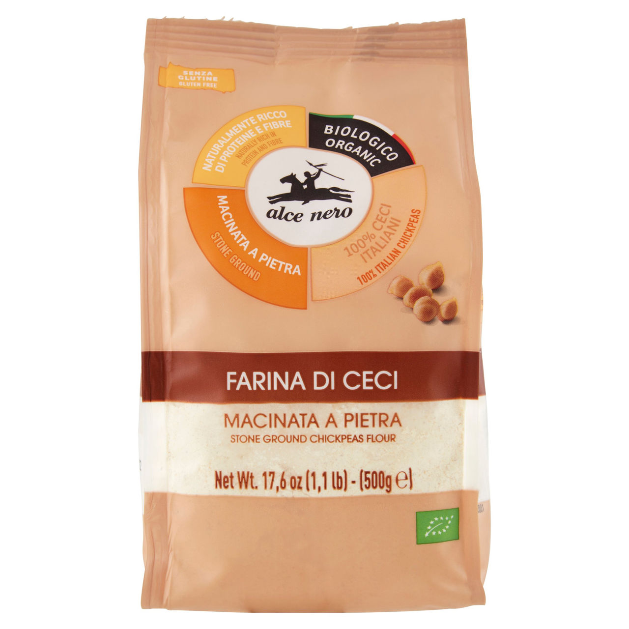 alce nero Farina di Ceci Macinata a Pietra 500 g
