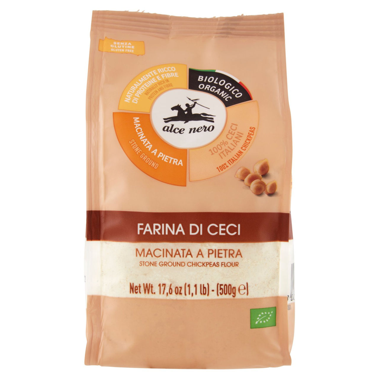 alce nero Farina di Ceci Macinata a Pietra 500 g