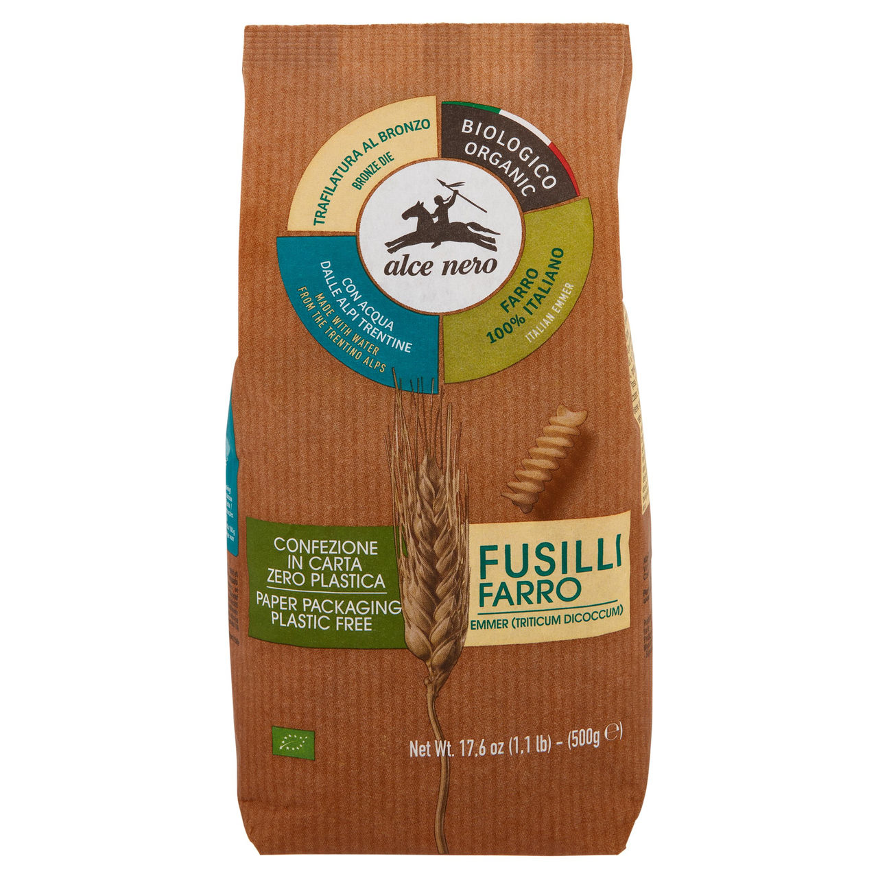 alce nero Fusilli Farro 500 g