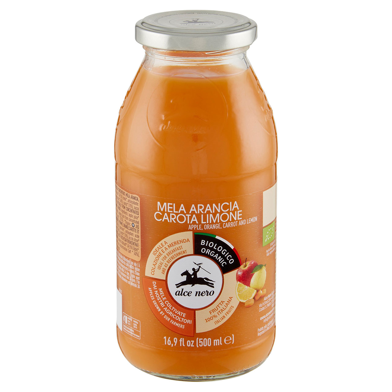 alce nero Mela Arancia Carota Limone 500 ml