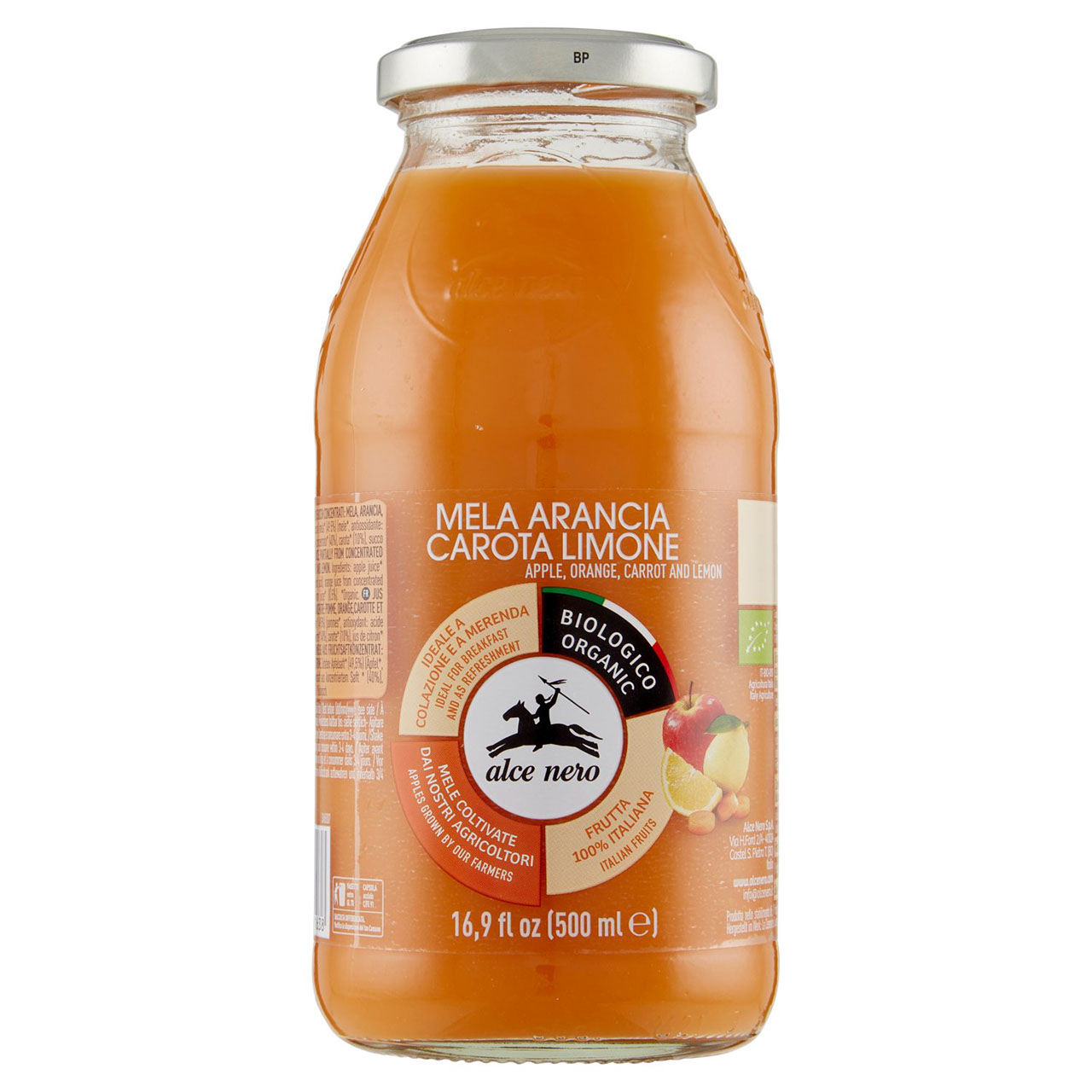 alce nero Mela Arancia Carota Limone 500 ml
