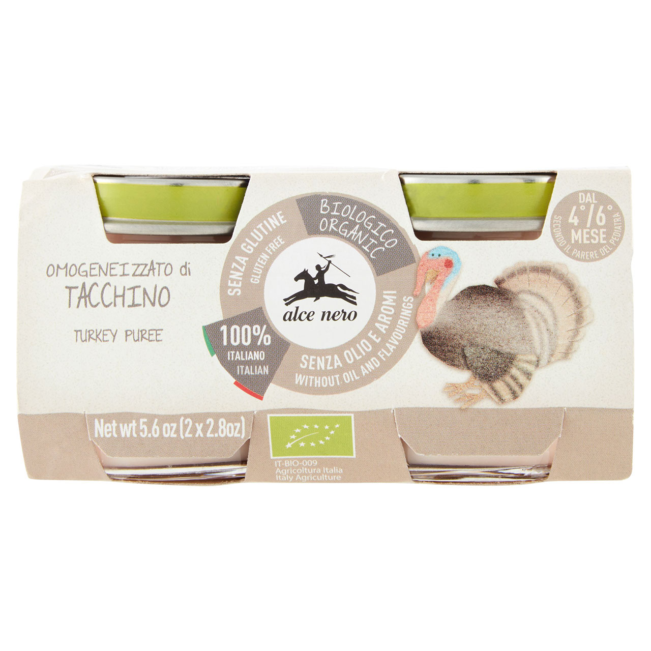 alce nero Omogeneizzato di Tacchino 2 x 80 g