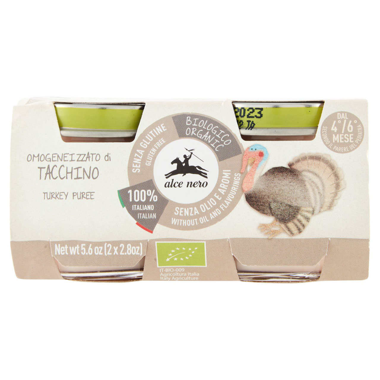 alce nero Omogeneizzato di Tacchino 2 x 80 g