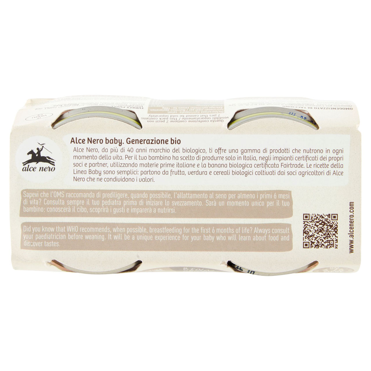 alce nero Omogeneizzato di Tacchino 2 x 80 g