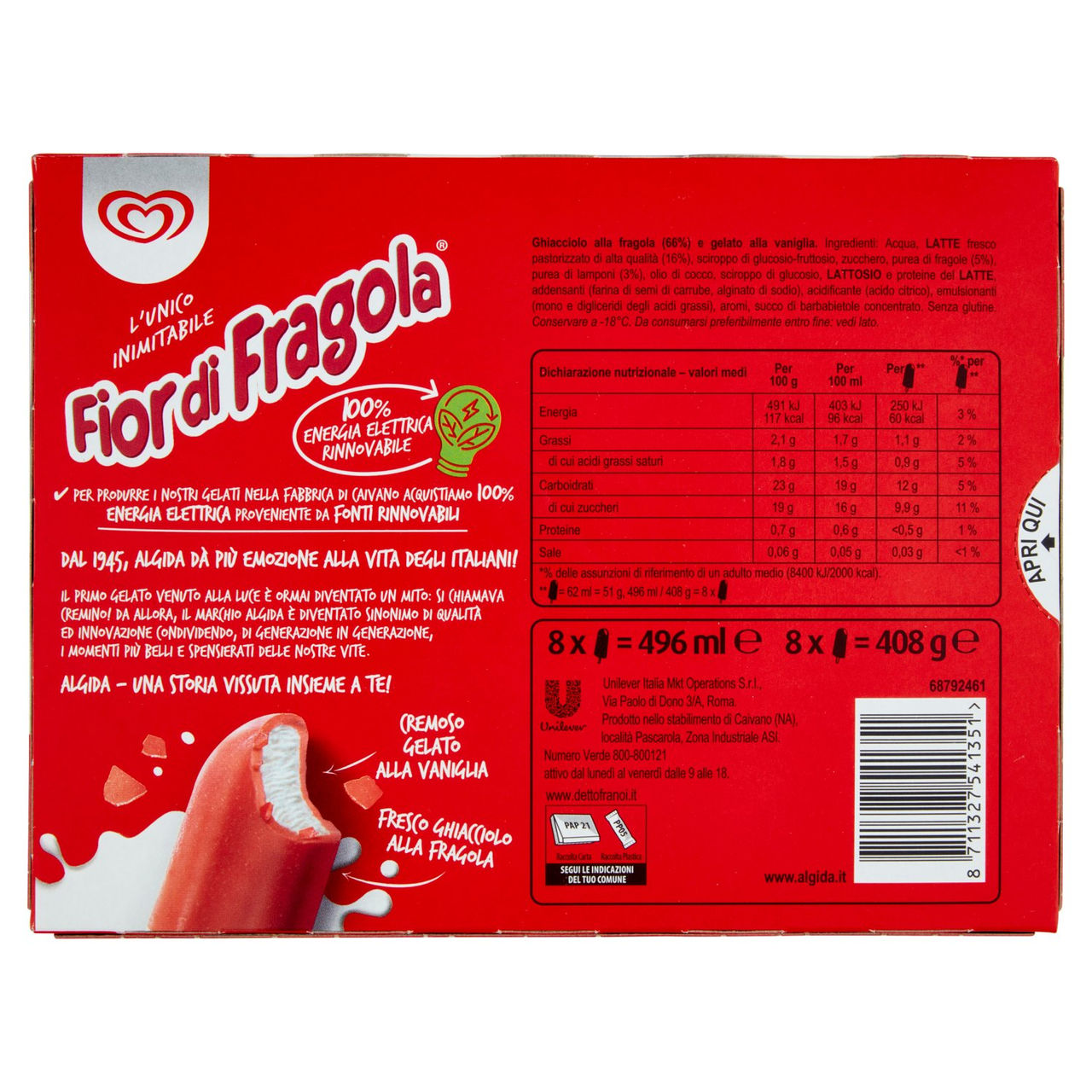 Algida Fior di Fragola 8 x 51 g