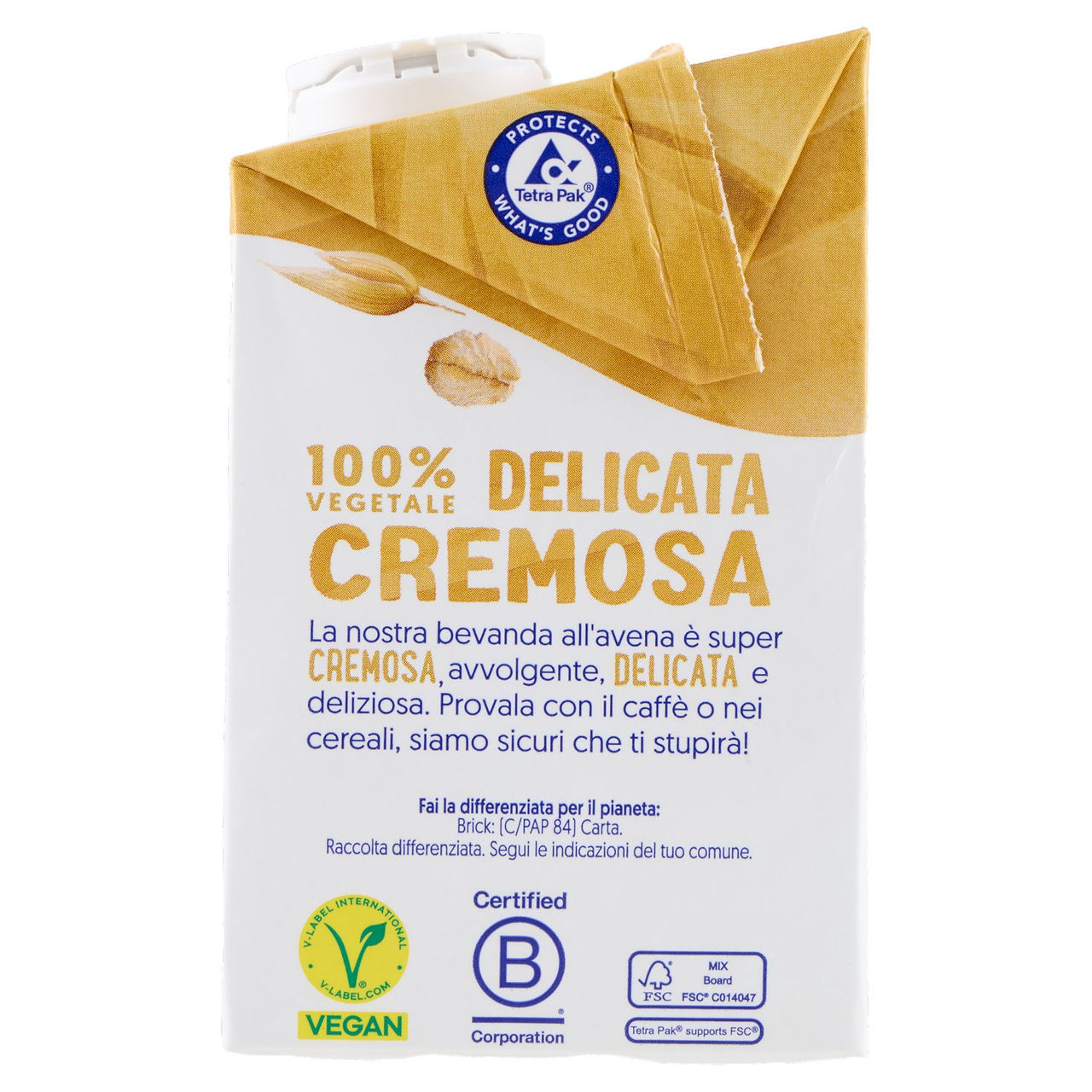ALPRO Classico Avena, Bevanda 100% Vegetale, Basso Contenuto di grassi, Senza Lattosio, 500ml