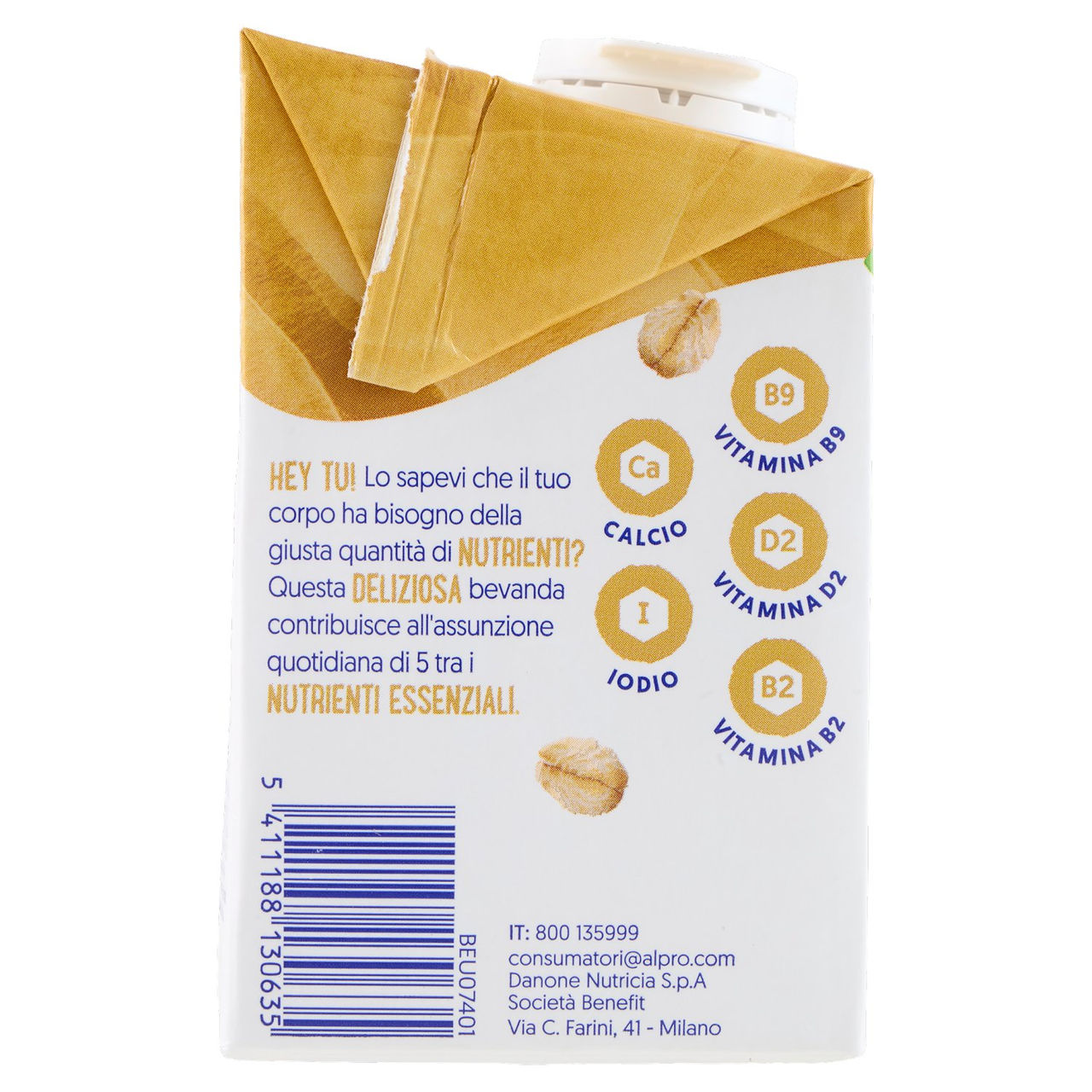 ALPRO Classico Avena, Bevanda 100% Vegetale, Basso Contenuto di grassi, Senza Lattosio, 500ml