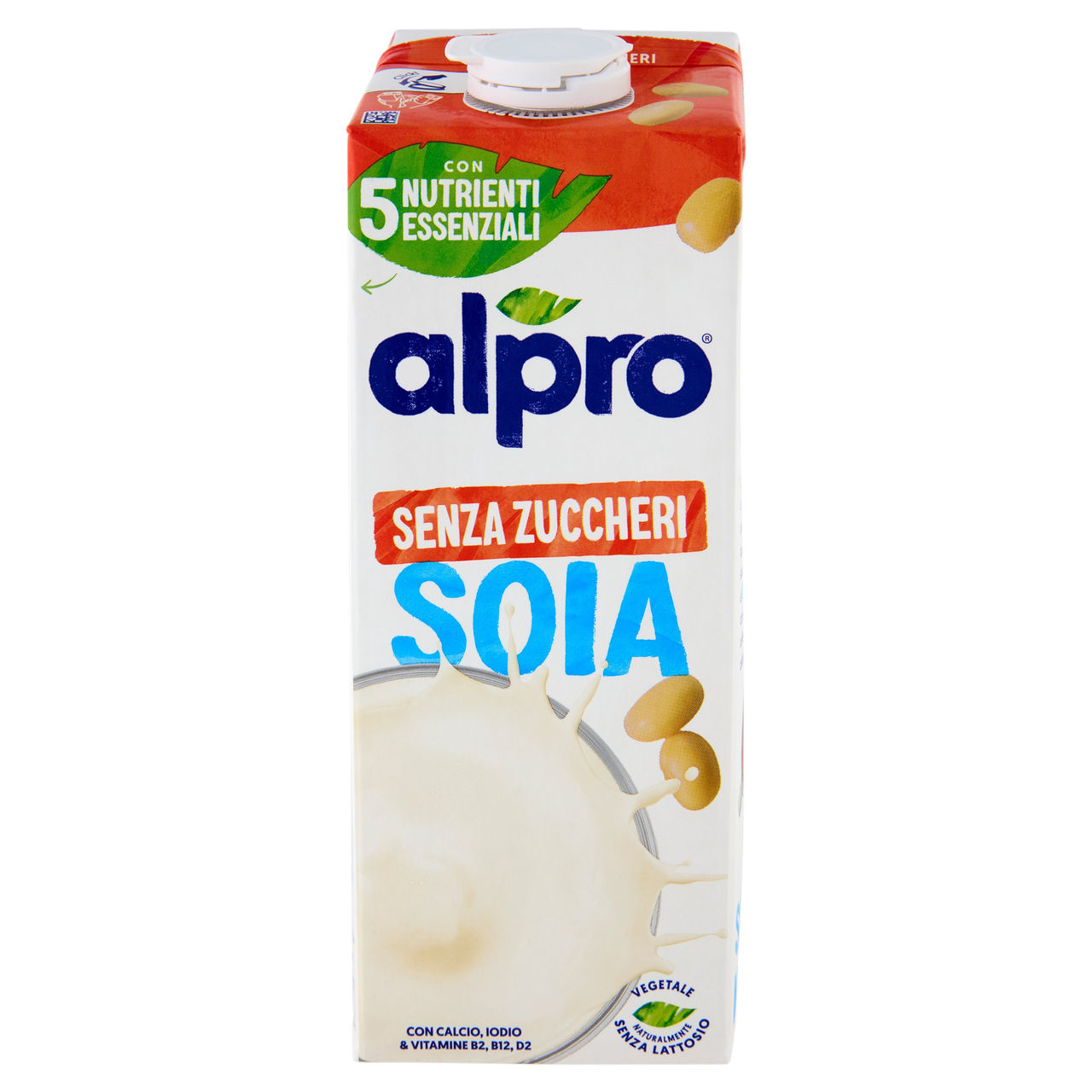 ALPRO Senza Zuccheri, Bevanda alla Soia 100% Vegetale con Vitamine B2, B12 e D, 1L