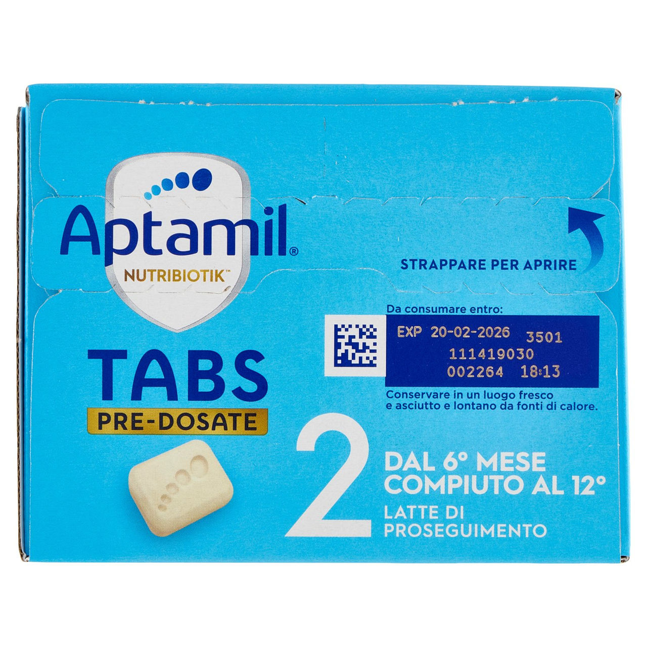 APTAMIL Nutribiotik Tabs 2,Latte di proseguimento in Tabs, dal 6° mese compiuto al 12°, 21 bustine