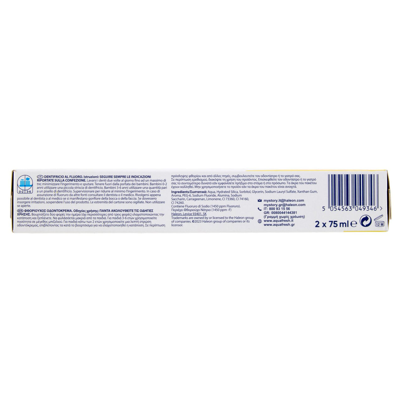 Aquafresh tripla protezione dentifricio igiene dentale menta fresca multi pack 2 x 75 ml