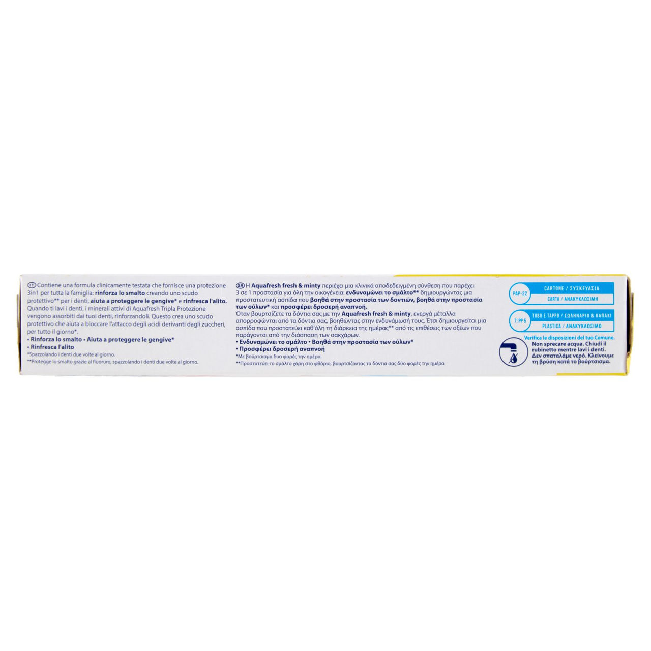 Aquafresh tripla protezione dentifricio igiene dentale menta fresca multi pack 2 x 75 ml