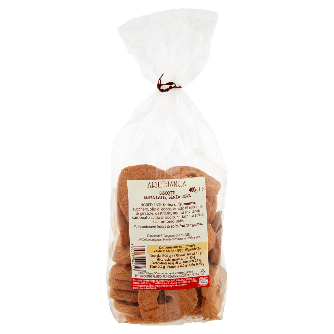 Artebianca Senza... Biscotti Senza Latte, Senza Uova 400 g