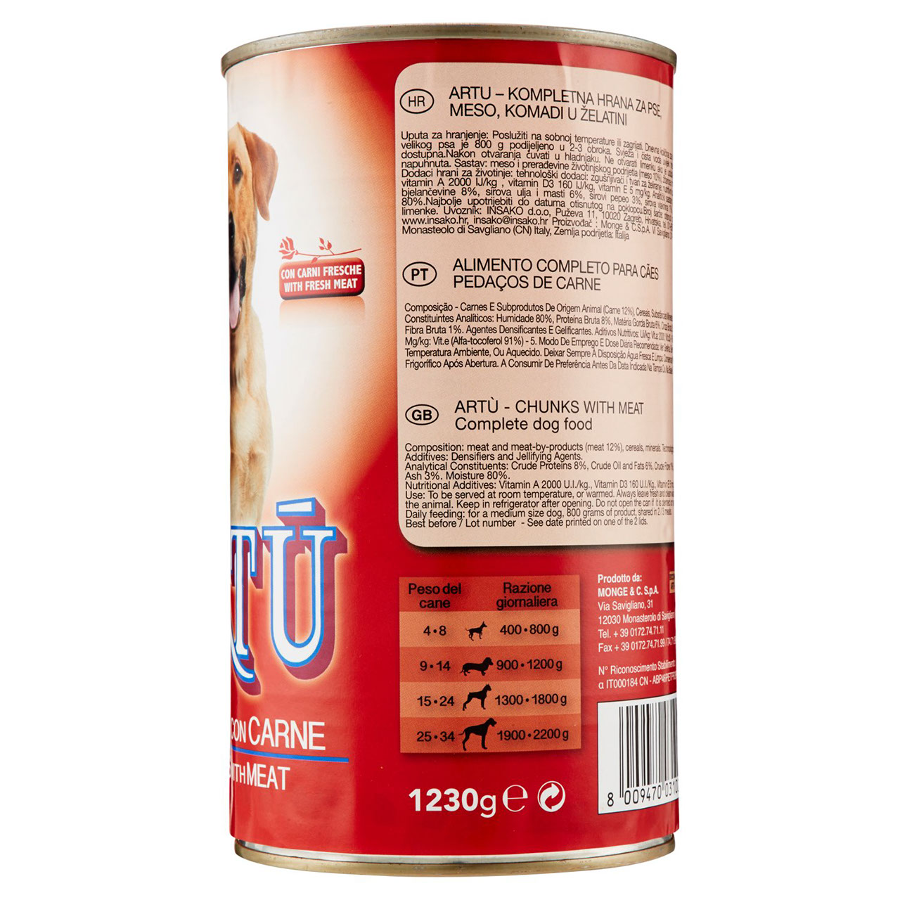 Artù Bocconi con Carne 1230 g