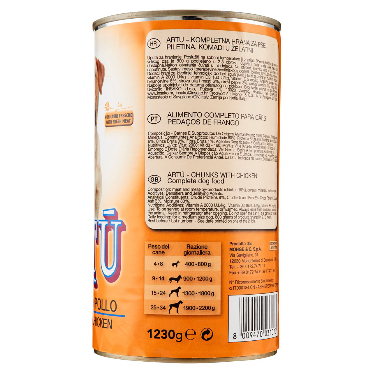 Artù Bocconi con Pollo 1230 g