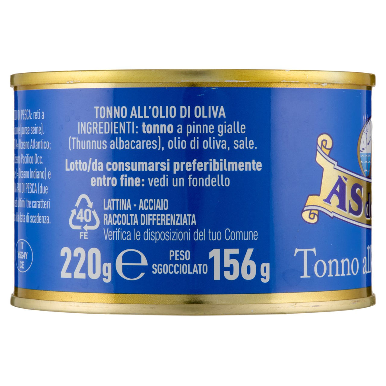 Asdomar Tonno all'olio di oliva 220 g