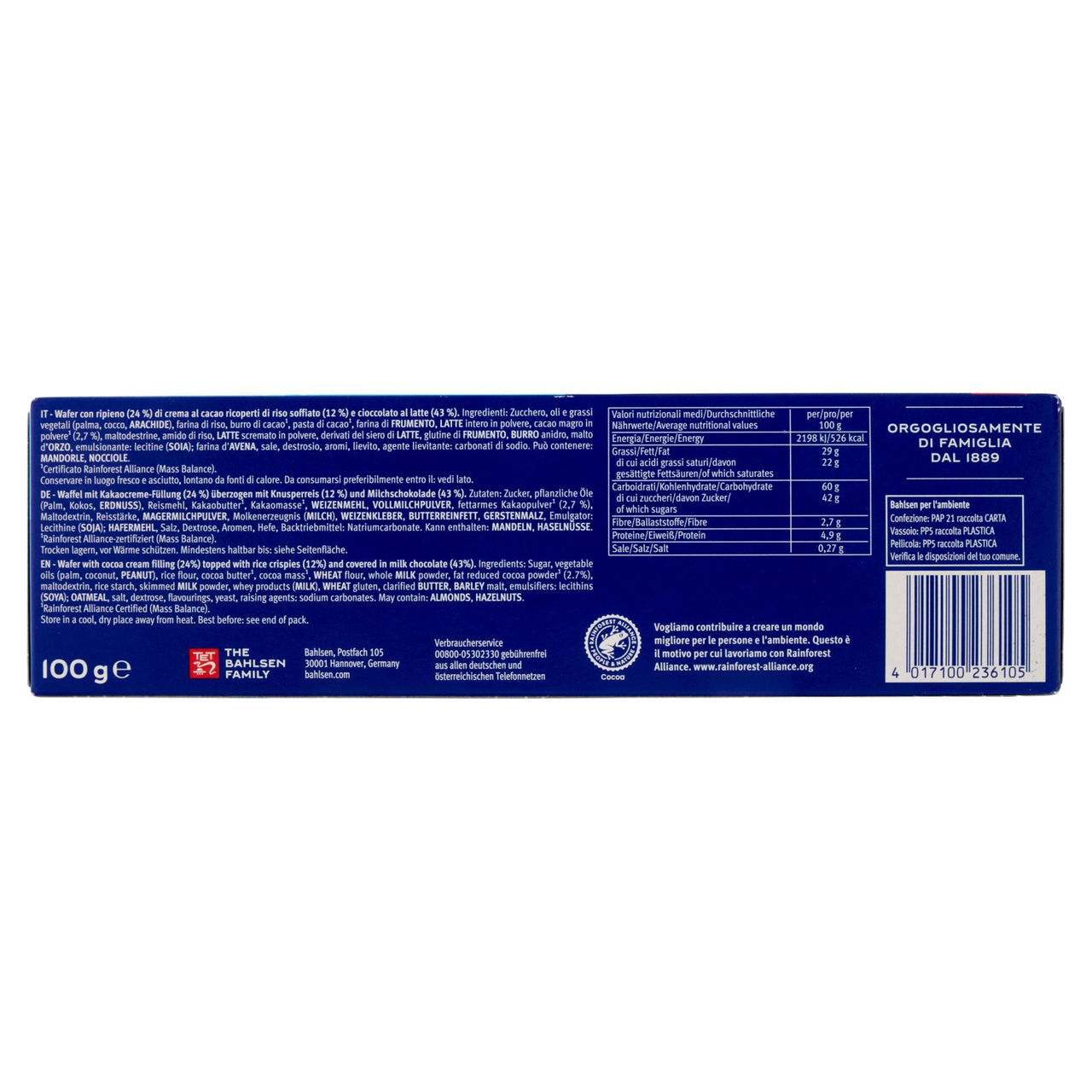 Bahlsen Granor Latte 100 g