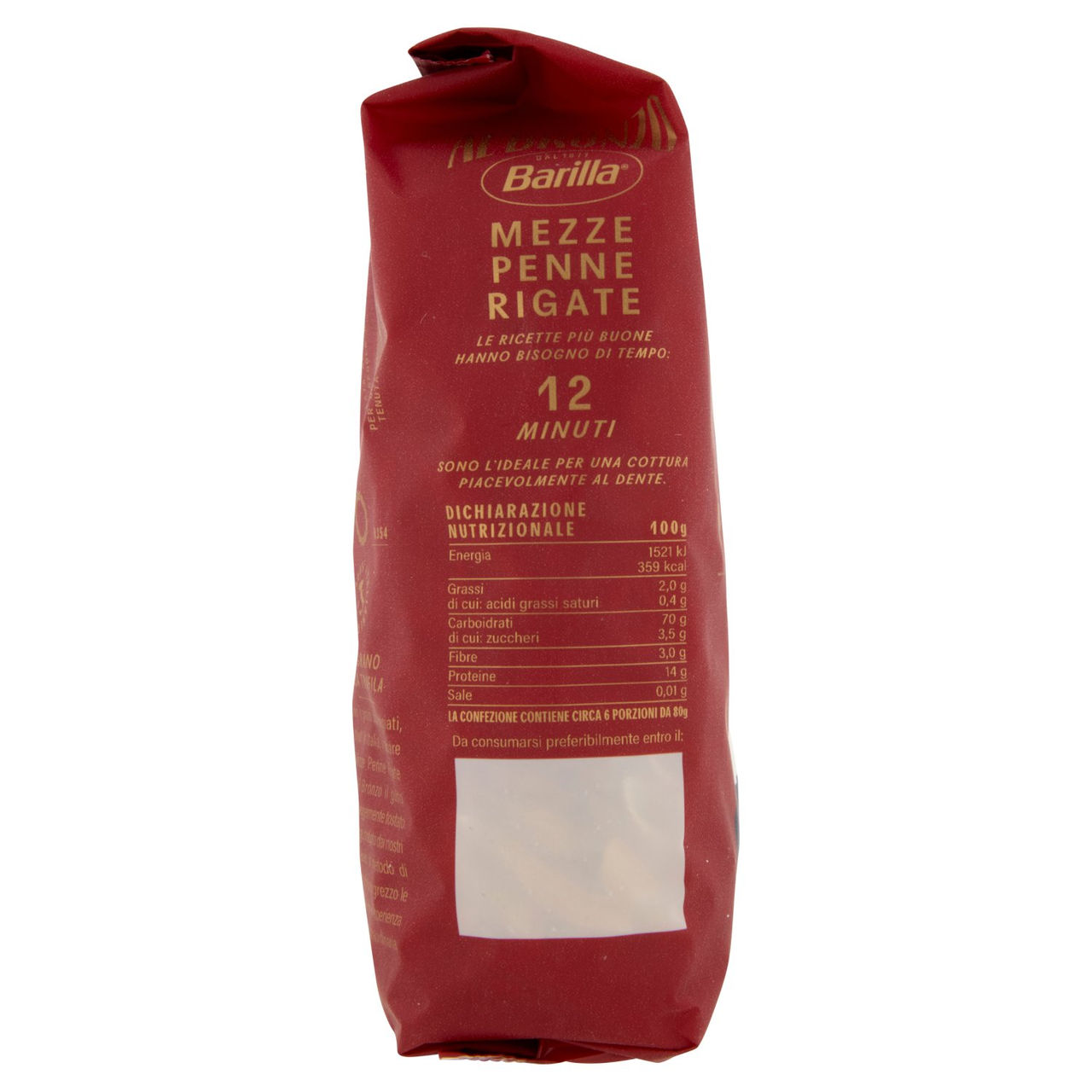 Barilla Al Bronzo Pasta Mezze Penne Rigate 500g