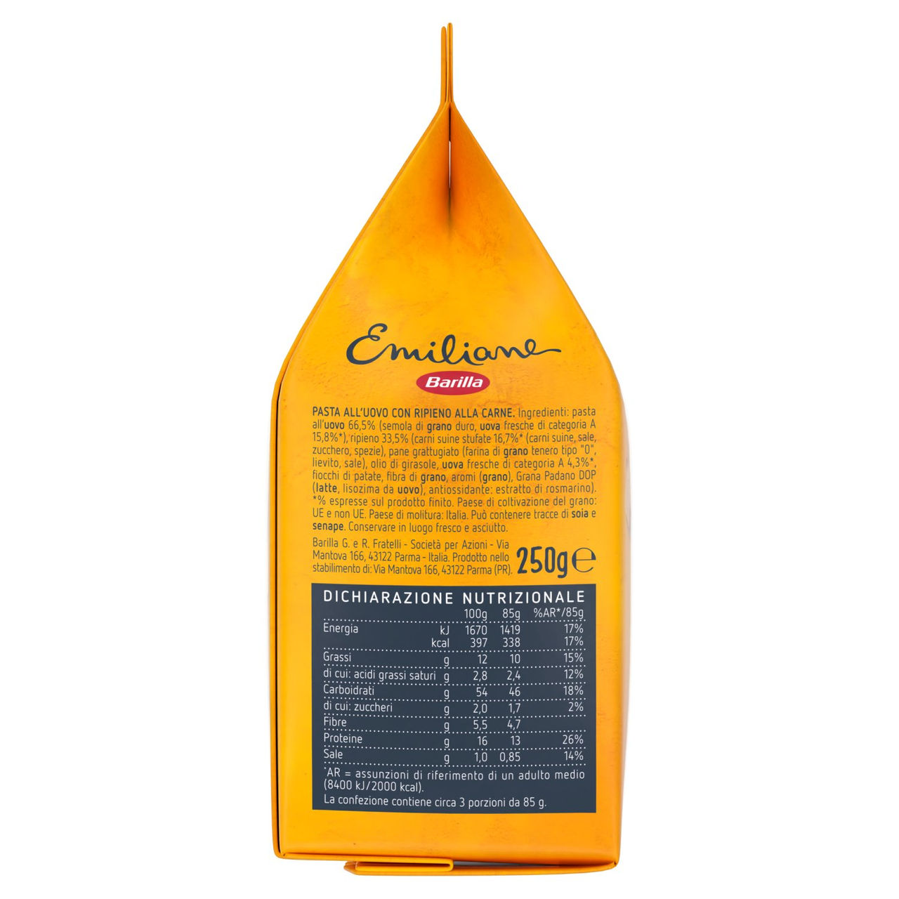 Barilla Emiliane Cappelletti Pasta all'Uovo ripiena con Carne 250 g