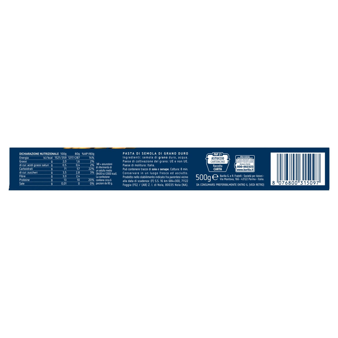 Barilla Pasta Bucatini n.9 500g
