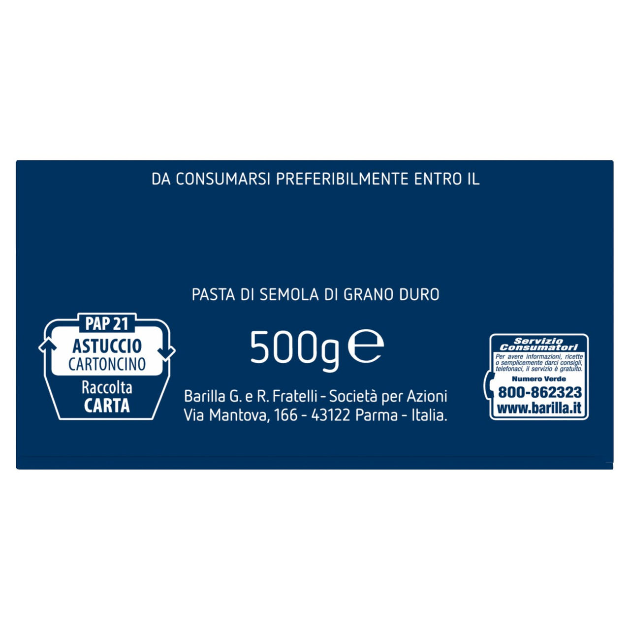 Barilla Pasta Ditalini Rigati n.47 500g