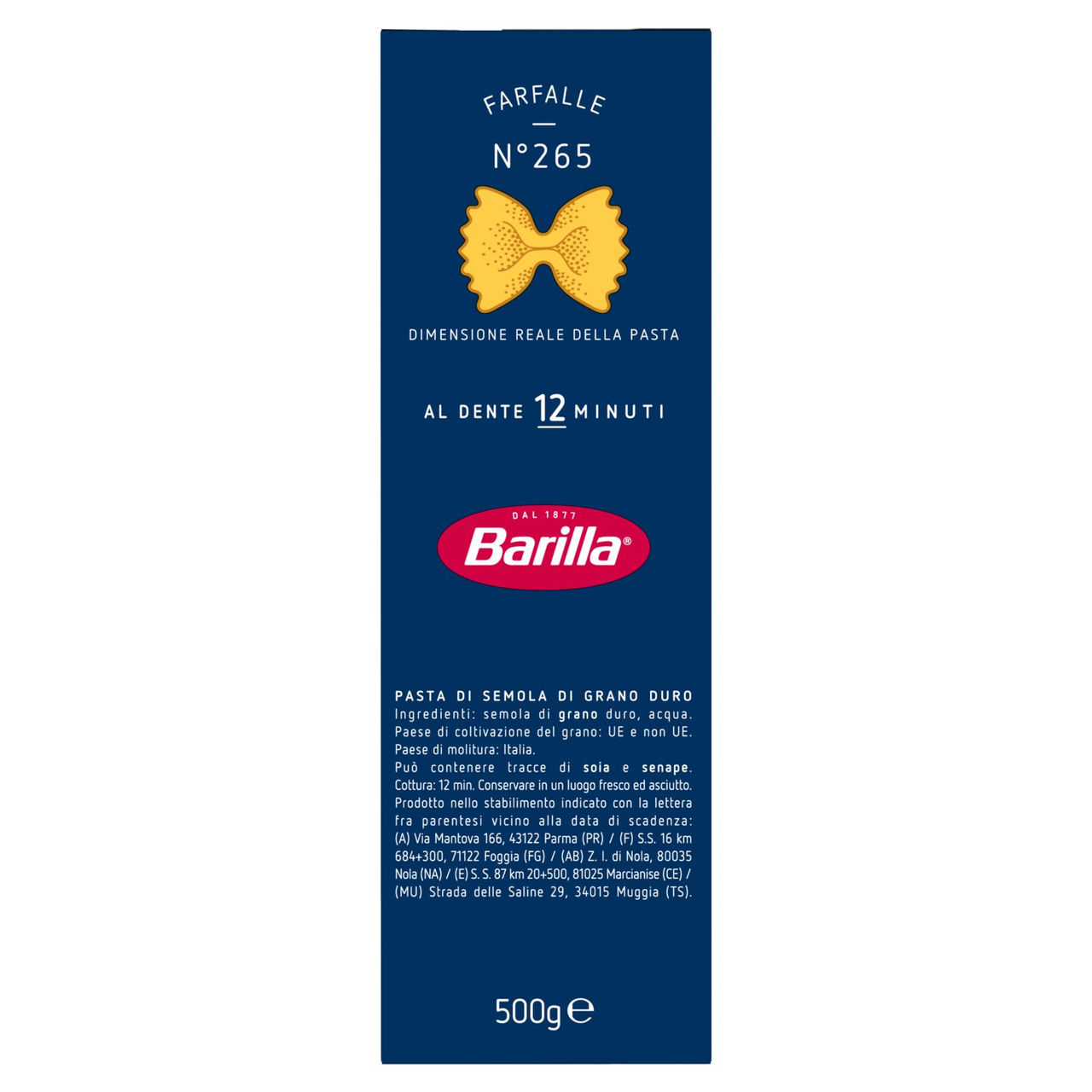 Barilla Pasta Farfalle n.265 500g