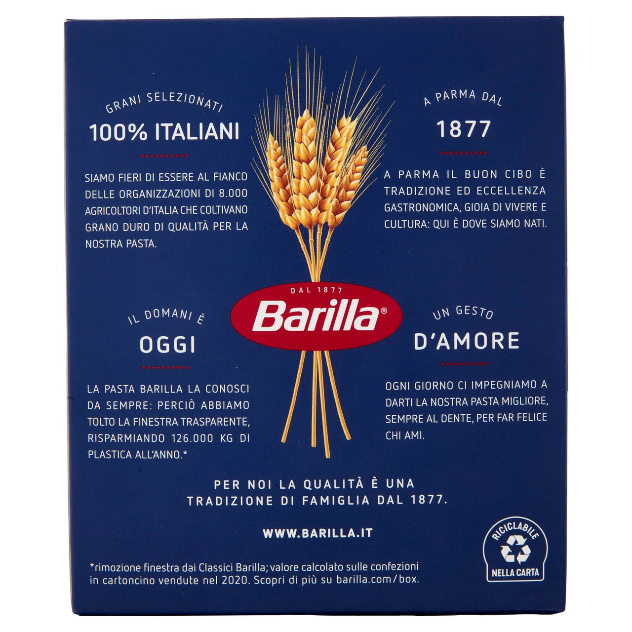 Barilla Pasta Fusilli n.98 100% Grano Italiano 500g