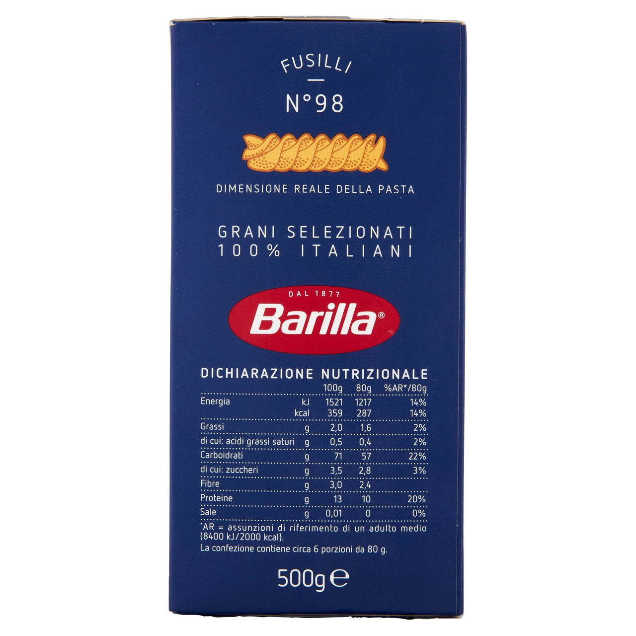 Barilla Pasta Fusilli n.98 500g
