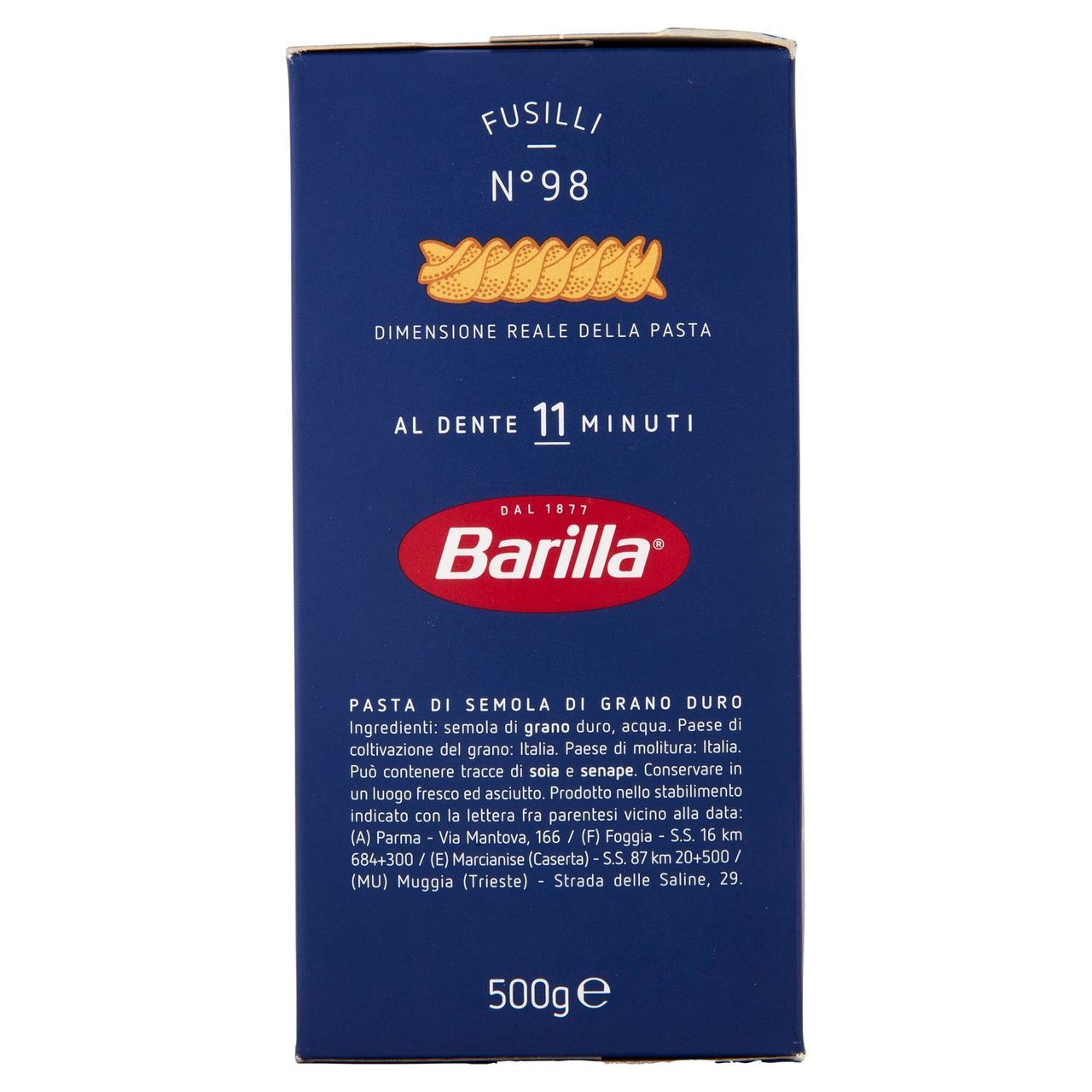 Barilla Pasta Fusilli n.98 500g