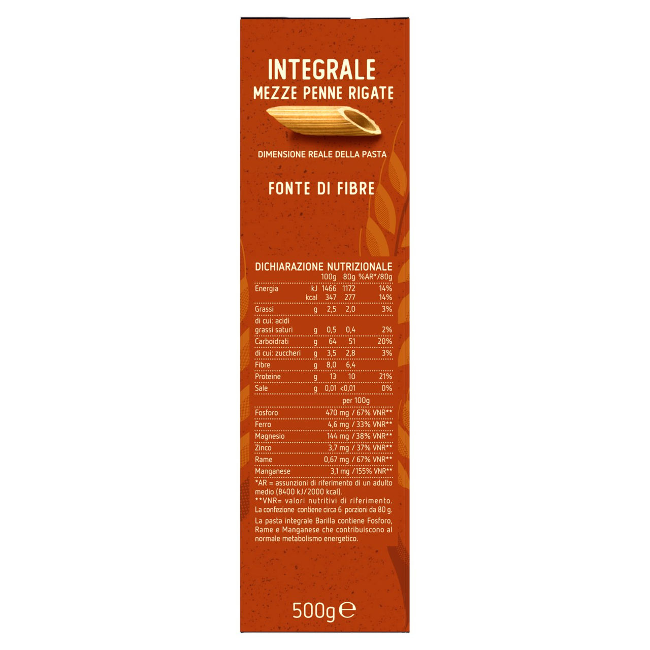 Barilla Integrale Mezze Penne Rigate 500 g