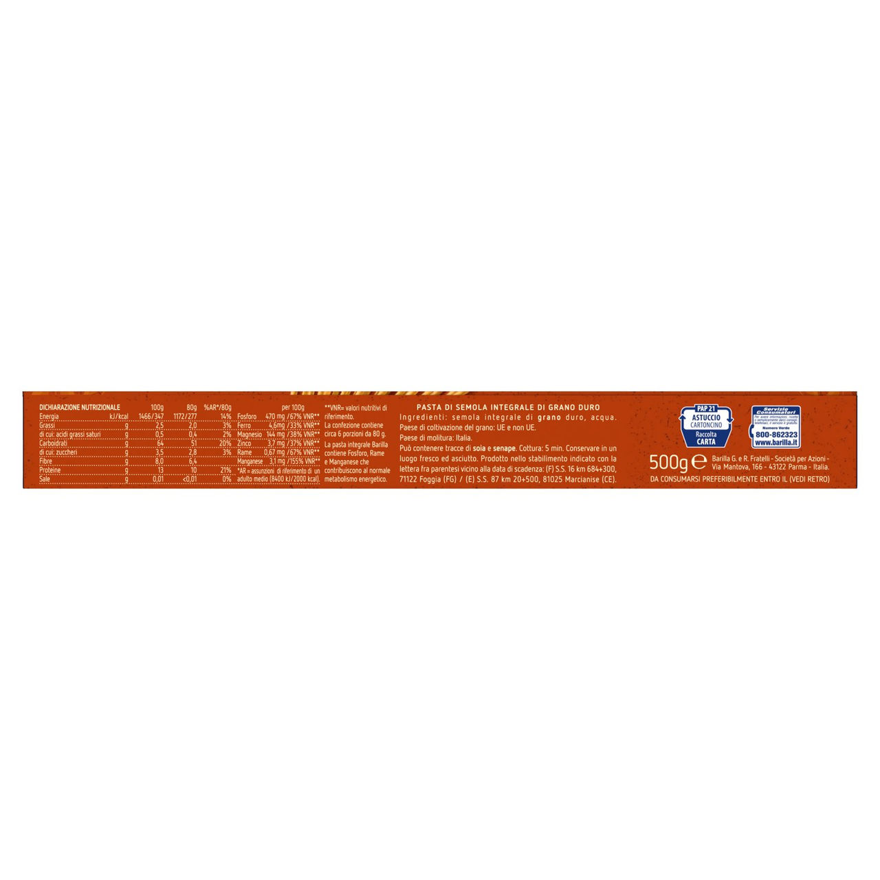 Barilla Pasta Integrale Spaghettini 500g